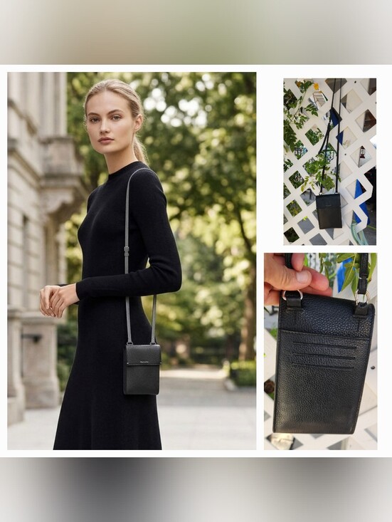 Tiffany & Co. Handbags - TIFFANY & CO. Black Leather Crossbody Phone Pouch